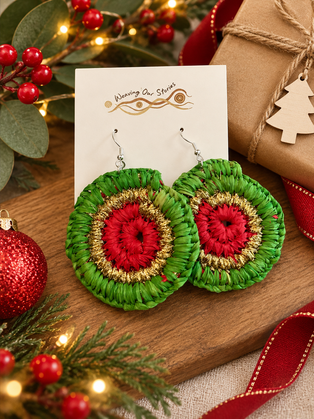 Christmas Woven Earrings