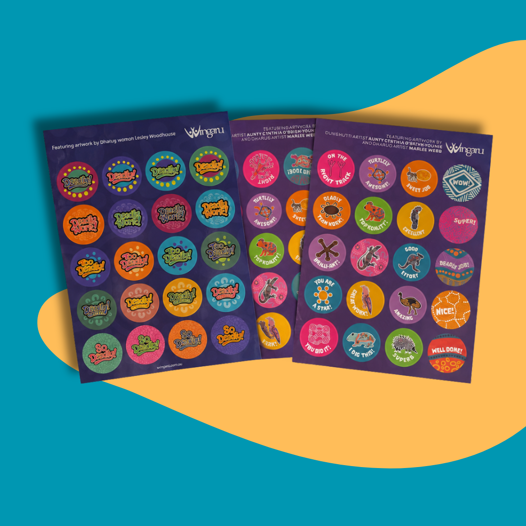 Deadly Wingaru Stickers - 3 sheets of 20