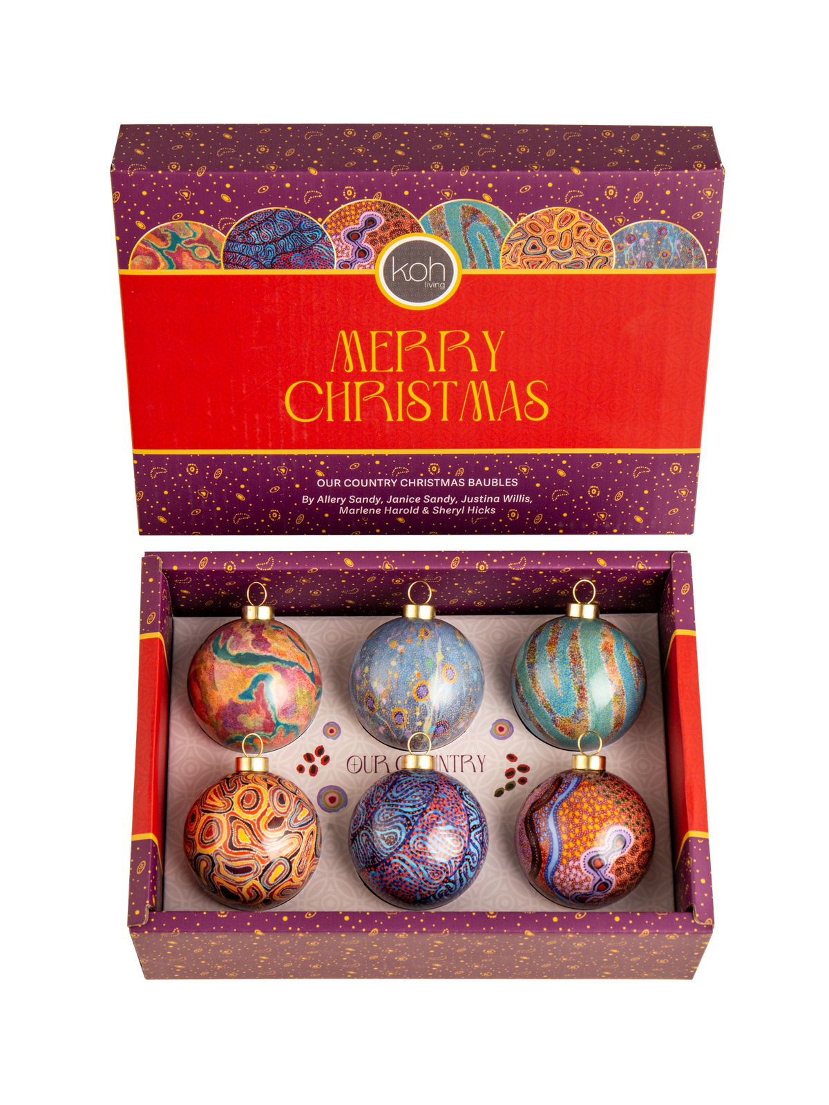Aboriginal Our Country 6 Pack Mini Baubles