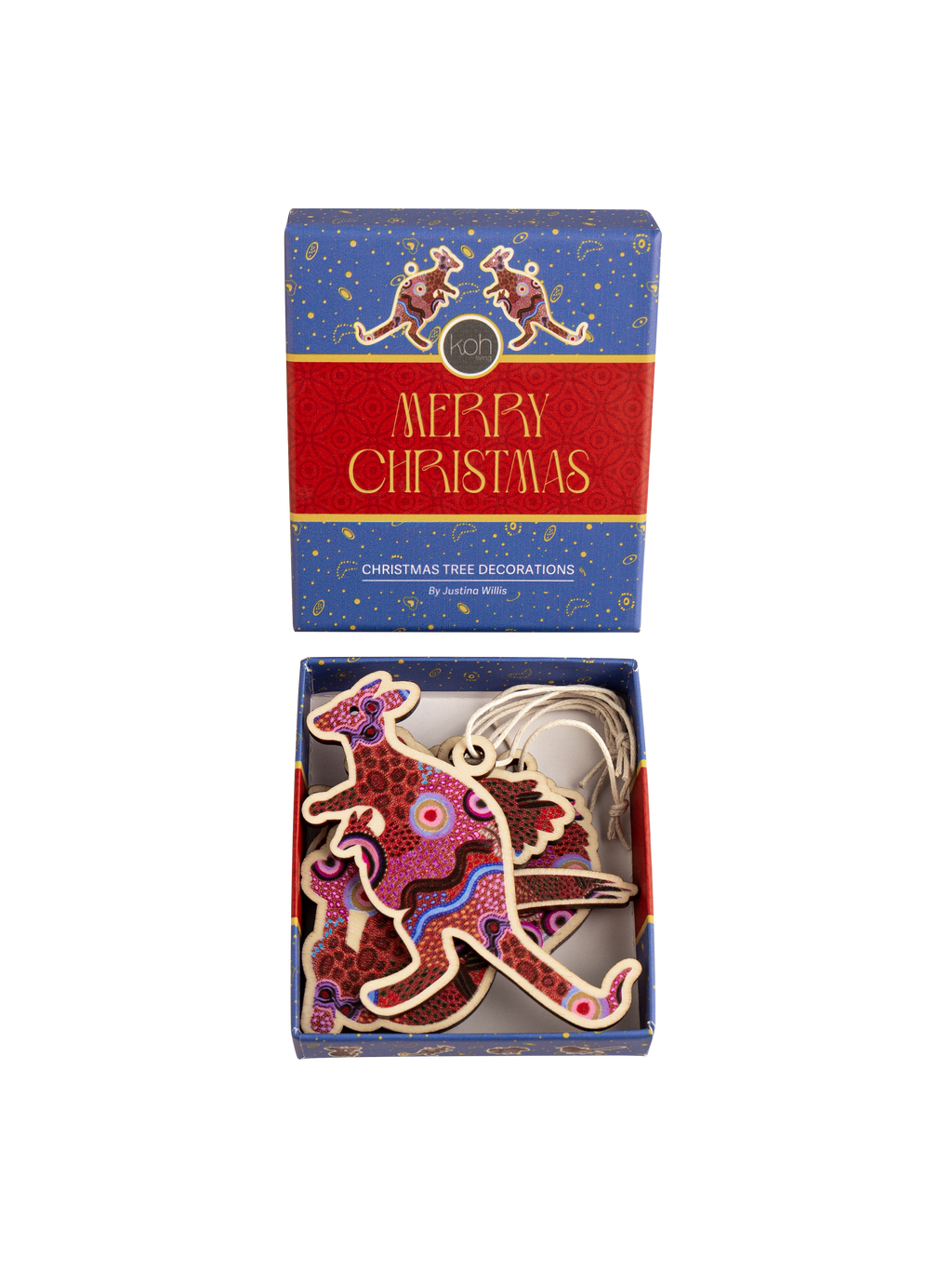 Aboriginal Our Country 4 Pack Christmas Animal Decorations