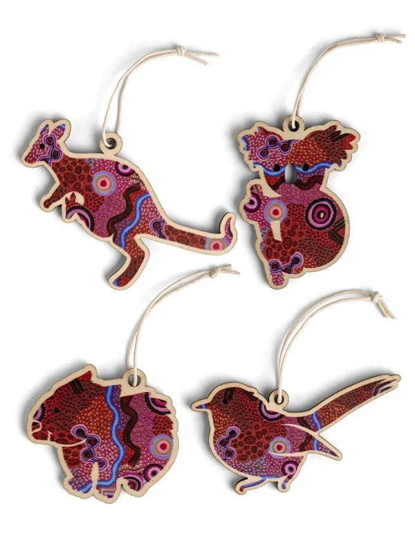 Aboriginal Our Country 4 Pack Christmas Animal Decorations product image 2