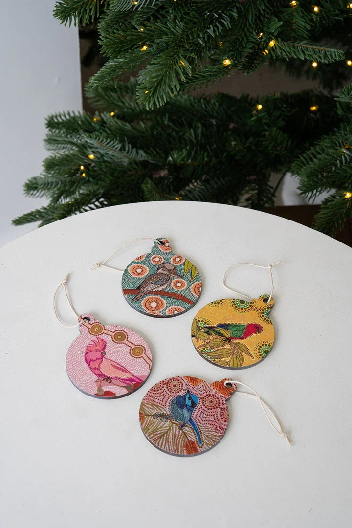 Aboriginal Dreamtime Symphony 4 Pack Christmas Decorations product image 2