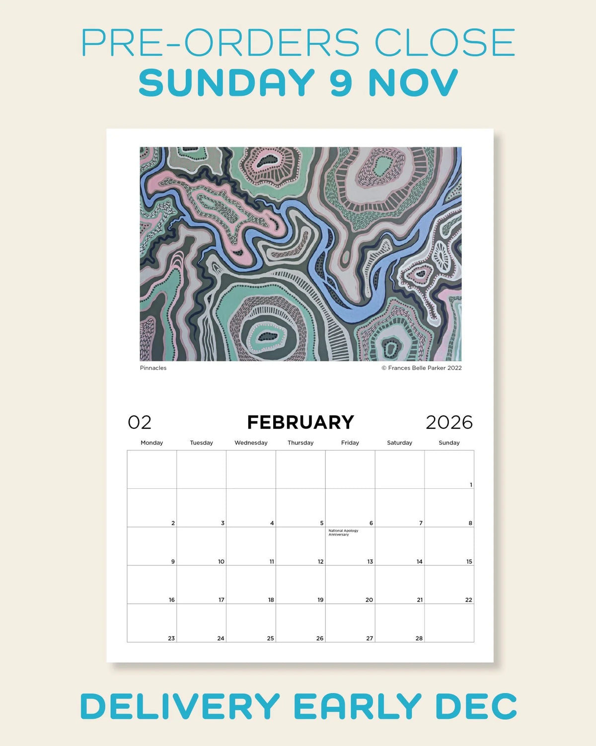 PRE ORDER Wall Calendar 2026 product image 3