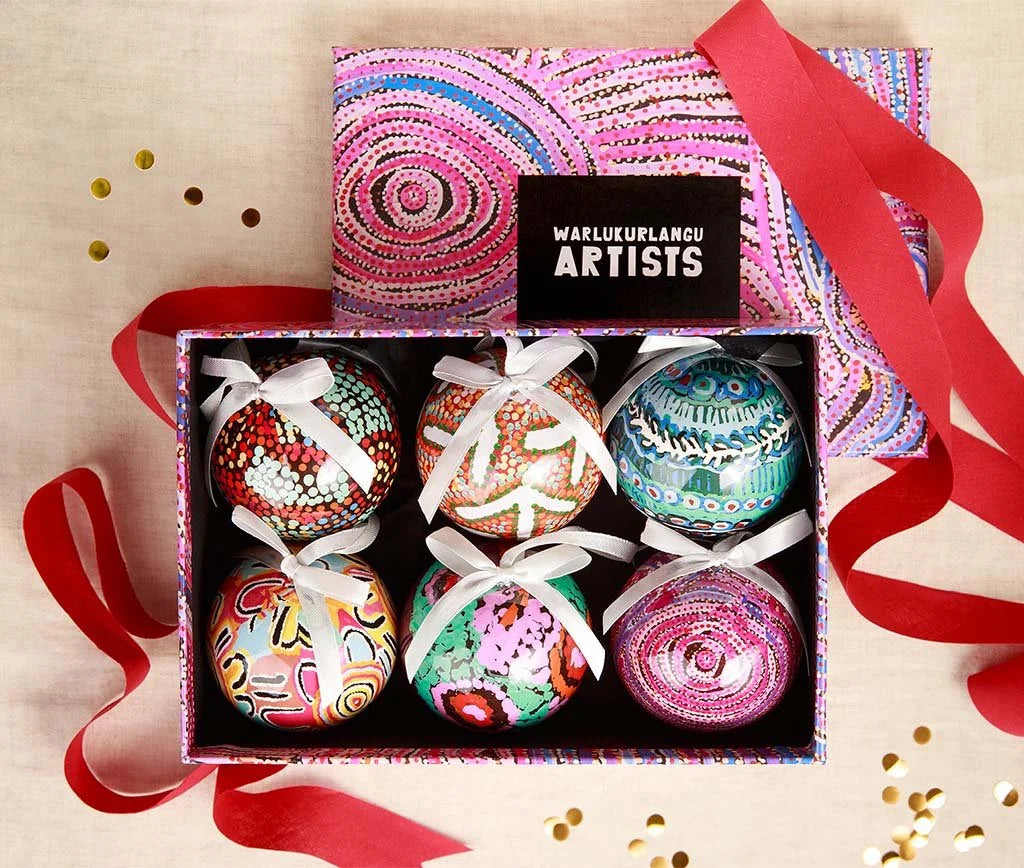 6 Pack Christmas Baubles - WARLUKURLANGU