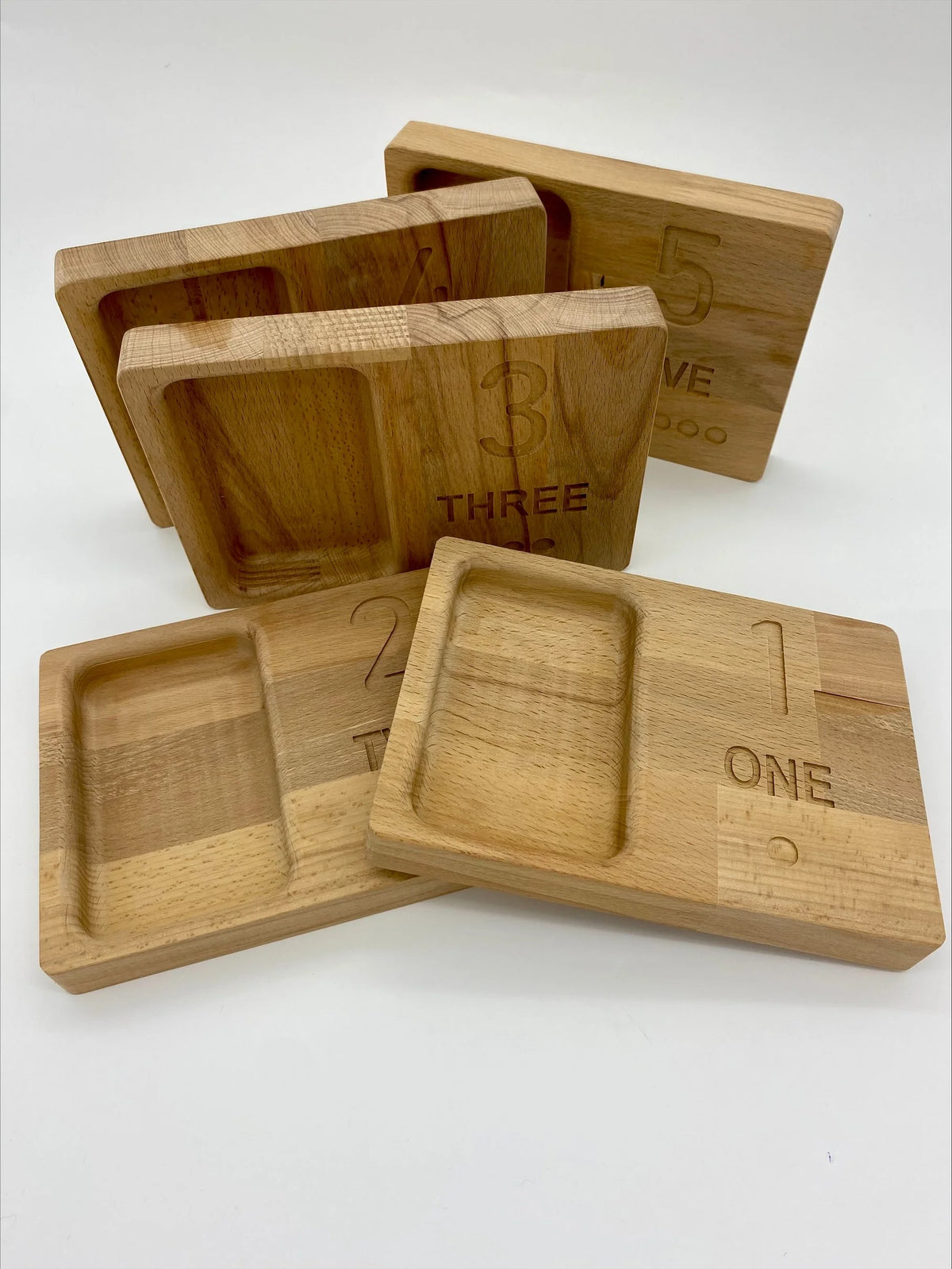 Wooden Counting Trays - 1 to 5 (set of 5)
