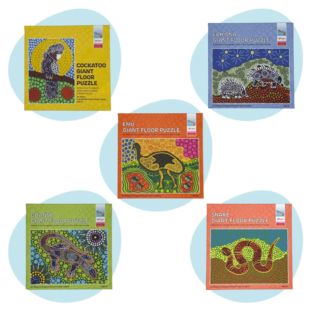 Aboriginal Artwork Animal Giant Floor Puzzles - 5 Pack Bundle