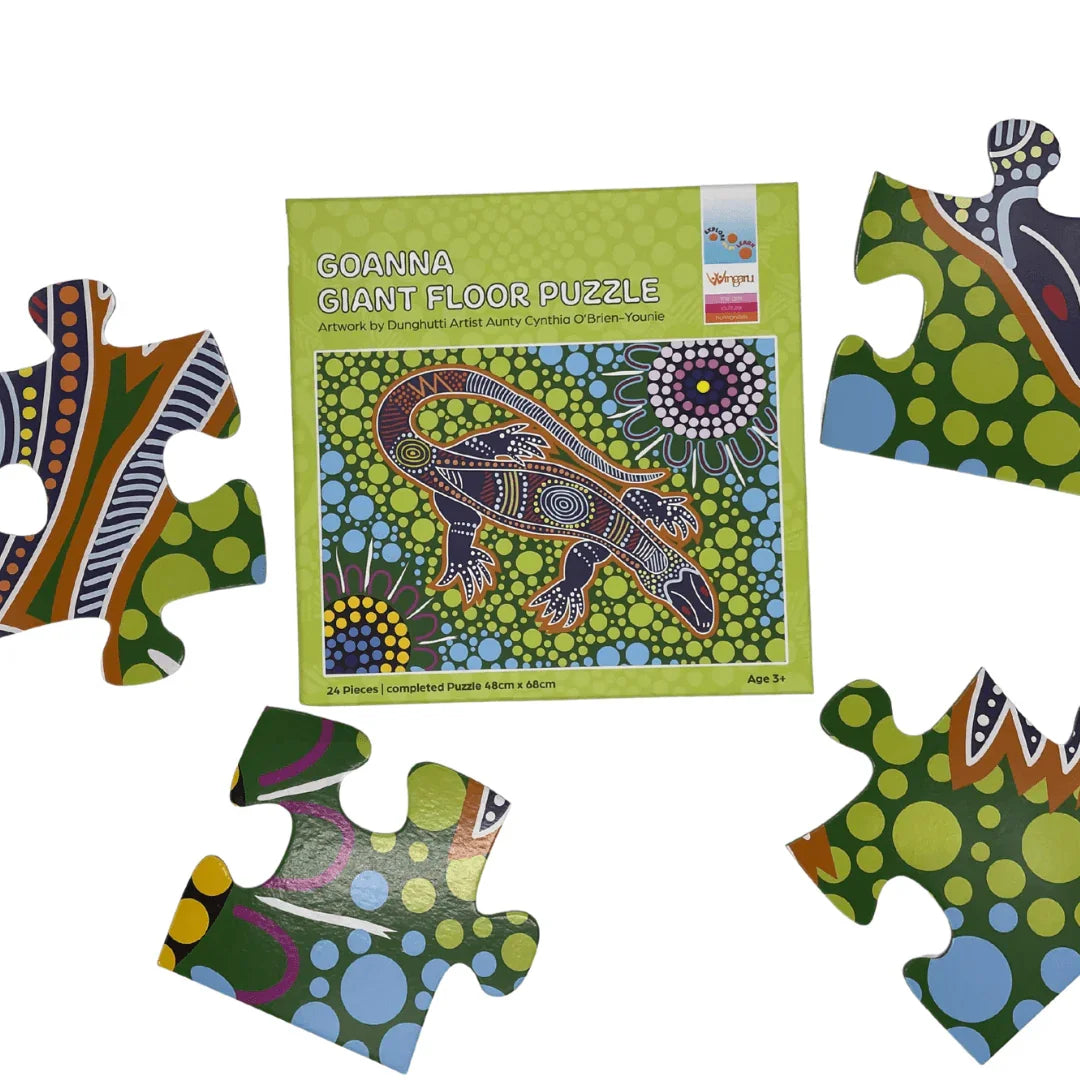 Aboriginal Artwork Animal Giant Floor Puzzles - Goanna